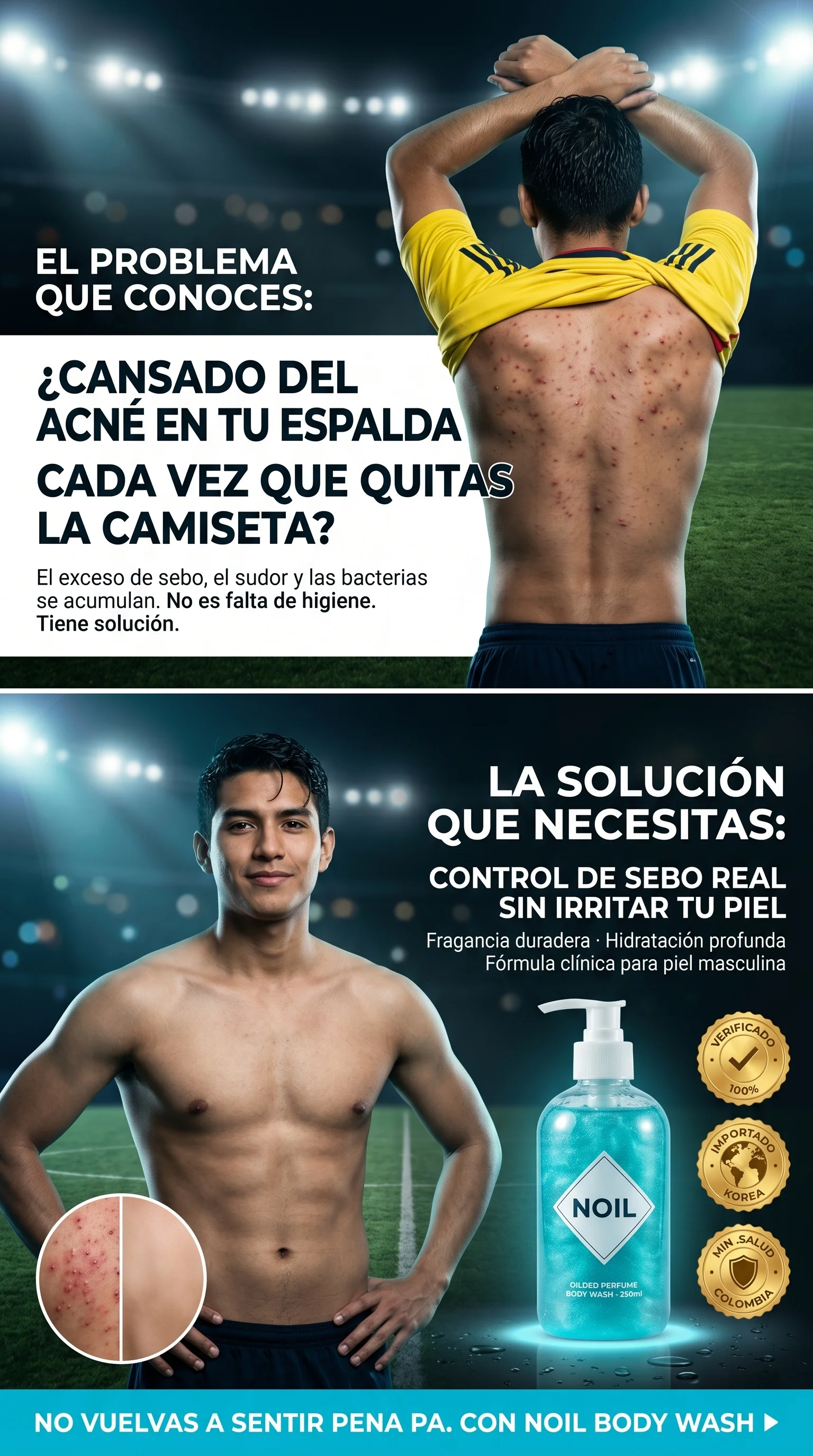 Piel con granitos e irritación — problema que NOIL resuelve